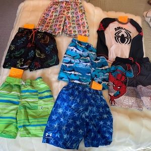 5 Pair of Boys Swim Trunks and 1 Swim Set